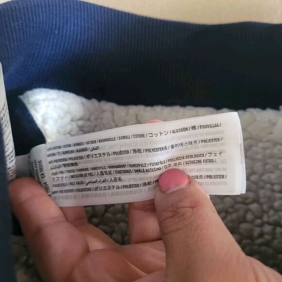 VTG Y2K Hollister Hoodie Womens Xsmall Sherpa Lined Jacket Spell Out Preppy Surf - Picture 3 of 7